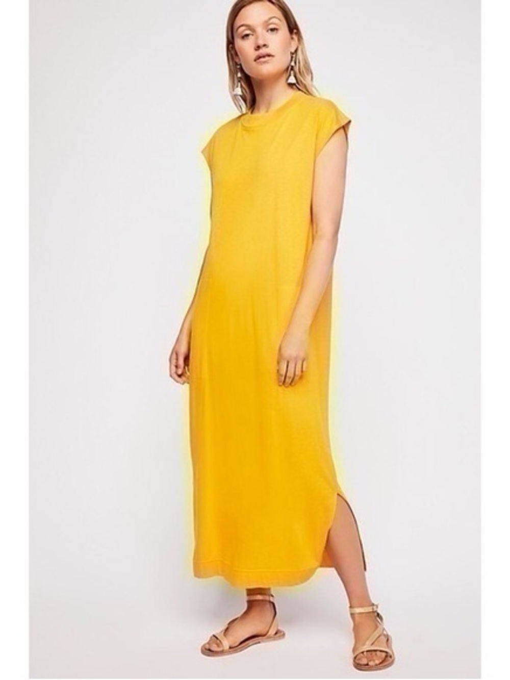 free people beach all day long cotton modal sleeveless midi dress